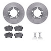 7312-02012 Drilled/Slotted Brake Rotor with 3000-Series Ceramic Brake Pads Kit & Hardware [Silver], 1997-2004 Porsche, Position: - image 1
