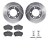 7312-02013 Drilled/Slotted Brake Rotor with 3000-Series Ceramic Brake Pads Kit & Hardware [Silver], 1997-2004 Porsche, Position: - image 1