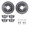 7312-03005 Drilled/Slotted Brake Rotor with 3000-Series Ceramic Brake Pads Kit & Hardware [Silver], 2007-2008 Kia/Hyundai/Genesi - image 1