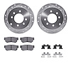 7312-03016 Drilled/Slotted Brake Rotor with 3000-Series Ceramic Brake Pads Kit & Hardware [Silver], 1999-2006 Kia/Hyundai/Genesi - image 1