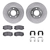 7312-03027 Drilled/Slotted Brake Rotor with 3000-Series Ceramic Brake Pads Kit & Hardware [Silver], 2007-2010 Kia/Hyundai/Genesi - image 1