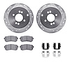 7312-03036 Drilled/Slotted Brake Rotor with 3000-Series Ceramic Brake Pads Kit & Hardware [Silver], 2006-2012 Multiple Makes/Mod