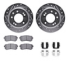 7312-03038 Drilled/Slotted Brake Rotor with 3000-Series Ceramic Brake Pads Kit & Hardware [Silver], 2009-2016 Kia/Hyundai/Genesi - image 1