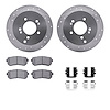 7312-03039 Drilled/Slotted Brake Rotor with 3000-Series Ceramic Brake Pads Kit & Hardware [Silver], 2010-2016 Kia/Hyundai/Genesi - image 1