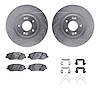 7312-03042 Drilled/Slotted Brake Rotor with 3000-Series Ceramic Brake Pads Kit & Hardware [Silver], 2013-2019 Kia/Hyundai/Genesi - image 1
