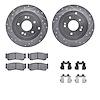 7312-03048 Drilled/Slotted Brake Rotor with 3000-Series Ceramic Brake Pads Kit & Hardware [Silver], 2007-2009 Kia/Hyundai/Genesi - image 1