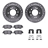 7312-03055 Drilled/Slotted Brake Rotor with 3000-Series Ceramic Brake Pads Kit & Hardware [Silver], 2010-2010 Kia/Hyundai/Genesi - image 1