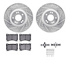 7312-03057 Drilled/Slotted Brake Rotor with 3000-Series Ceramic Brake Pads Kit & Hardware [Silver], 2009-2014 Kia/Hyundai/Genesi - image 1
