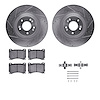 7312-03058 Drilled/Slotted Brake Rotor with 3000-Series Ceramic Brake Pads Kit & Hardware [Silver], 2011-2014 Kia/Hyundai/Genesi - image 1