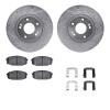 7312-03059 Drilled/Slotted Brake Rotor with 3000-Series Ceramic Brake Pads Kit & Hardware [Silver], 2010-2013 Kia/Hyundai/Genesi - image 1
