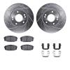 7312-03060 Drilled/Slotted Brake Rotor with 3000-Series Ceramic Brake Pads Kit & Hardware [Silver], 2009-2012 Kia/Hyundai/Genesi - image 1