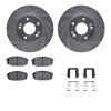 7312-03061 Drilled/Slotted Brake Rotor with 3000-Series Ceramic Brake Pads Kit & Hardware [Silver], 2014-2016 Kia/Hyundai/Genesi - image 1