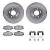 7312-03062 Drilled/Slotted Brake Rotor with 3000-Series Ceramic Brake Pads Kit & Hardware [Silver], 2013-2015 Kia/Hyundai/Genesi - image 1