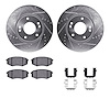 7312-03067 Drilled/Slotted Brake Rotor with 3000-Series Ceramic Brake Pads Kit & Hardware [Silver], 2010-2011 Kia/Hyundai/Genesi - image 1