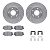 7312-03068 Drilled/Slotted Brake Rotor with 3000-Series Ceramic Brake Pads Kit & Hardware [Silver], 2011-2016 Kia/Hyundai/Genesi - image 1