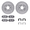 7312-03069 Drilled/Slotted Brake Rotor with 3000-Series Ceramic Brake Pads Kit & Hardware [Silver], 2012-2016 Kia/Hyundai/Genesi - image 1