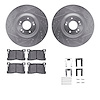 7312-03071 Drilled/Slotted Brake Rotor with 3000-Series Ceramic Brake Pads Kit & Hardware [Silver], 2012-2017 Kia/Hyundai/Genesi - image 1