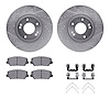 7312-03073 Drilled/Slotted Brake Rotor with 3000-Series Ceramic Brake Pads Kit & Hardware [Silver], 2016-2017 Kia/Hyundai/Genesi - image 1