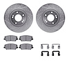 7312-03074 Drilled/Slotted Brake Rotor with 3000-Series Ceramic Brake Pads Kit & Hardware [Silver], 2014-2018 Kia/Hyundai/Genesi - image 1