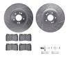 7312-03075 Drilled/Slotted Brake Rotor with 3000-Series Ceramic Brake Pads Kit & Hardware [Silver], 2010-2016 Kia/Hyundai/Genesi - image 1