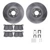 7312-03076 Drilled/Slotted Brake Rotor with 3000-Series Ceramic Brake Pads Kit & Hardware [Silver], 2015-2017 Kia/Hyundai/Genesi - image 1