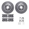 7312-03078 Drilled/Slotted Brake Rotor with 3000-Series Ceramic Brake Pads Kit & Hardware [Silver], 2018-2020 Kia/Hyundai/Genesi - image 1