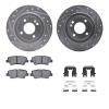 7312-03079 Drilled/Slotted Brake Rotor with 3000-Series Ceramic Brake Pads Kit & Hardware [Silver], 2013-2015 Mopar, Position: R - image 1