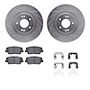 7312-03085 Drilled/Slotted Brake Rotor with 3000-Series Ceramic Brake Pads Kit & Hardware [Silver], 2013-2018 Kia/Hyundai/Genesi - image 1