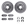 7312-03086 Drilled/Slotted Brake Rotor with 3000-Series Ceramic Brake Pads Kit & Hardware [Silver], 2011-2017 Kia/Hyundai/Genesi - image 1
