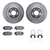 7312-03089 Drilled/Slotted Brake Rotor with 3000-Series Ceramic Brake Pads Kit & Hardware [Silver], Fits Select Kia/Hyundai/Gene - image 1