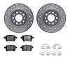 7312-07009 Drilled/Slotted Brake Rotor with 3000-Series Ceramic Brake Pads Kit & Hardware [Silver], 2014-2019 Mopar, Position: R - image 1