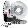 7312-07011 Drilled/Slotted Brake Rotor with 3000-Series Ceramic Brake Pads Kit & Hardware [Silver], 2015-2018 Mopar, Position: F - image 2
