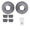 7312-11007 Drilled/Slotted Brake Rotor with 3000-Series Ceramic Brake Pads Kit & Hardware [Silver], 1994-1999 Land Rover, Positi - image 1