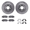7312-11012 Drilled/Slotted Brake Rotor with 3000-Series Ceramic Brake Pads Kit & Hardware [Silver], 2005-2009 Land Rover, Positi - image 1