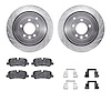 7312-11015 Drilled/Slotted Brake Rotor with 3000-Series Ceramic Brake Pads Kit & Hardware [Silver], 2005-2016 Land Rover, Positi - image 1