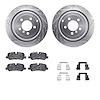 7312-11017 Drilled/Slotted Brake Rotor with 3000-Series Ceramic Brake Pads Kit & Hardware [Silver], 2006-2012 Land Rover, Positi - image 1