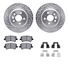 7312-11018 Drilled/Slotted Brake Rotor with 3000-Series Ceramic Brake Pads Kit & Hardware [Silver], 2012-2015 Land Rover, Positi - image 1