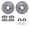 7312-11019 Drilled/Slotted Brake Rotor with 3000-Series Ceramic Brake Pads Kit & Hardware [Silver], 2013-2015 Land Rover, Positi - image 1