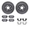 7312-11020 Drilled/Slotted Brake Rotor with 3000-Series Ceramic Brake Pads Kit & Hardware [Silver], 2008-2012 Land Rover, Positi - image 1