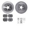 7312-13011 Drilled/Slotted Brake Rotor with 3000-Series Ceramic Brake Pads Kit & Hardware [Silver], 2006-2007 Subaru, Position:  - image 1