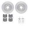 7312-13030 Drilled/Slotted Brake Rotor with 3000-Series Ceramic Brake Pads Kit & Hardware [Silver], 2003-2004 Subaru, Position:  - image 1