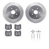 7312-13031 Drilled/Slotted Brake Rotor with 3000-Series Ceramic Brake Pads Kit & Hardware [Silver], 2005-2007 Subaru, Position:  - image 1