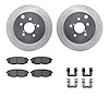 7312-13045 Drilled/Slotted Brake Rotor with 3000-Series Ceramic Brake Pads Kit & Hardware [Silver], 2014-2018 Subaru, Position:  - image 1