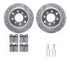7312-16003 Drilled/Slotted Brake Rotor with 3000-Series Ceramic Brake Pads Kit & Hardware [Silver], 1964-1974 Alfa Romeo, Positi