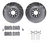 7312-16008 Drilled/Slotted Brake Rotor with 3000-Series Ceramic Brake Pads Kit & Hardware [Silver], 2017-2021 Alfa Romeo, Positi - image 1