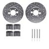 7312-20001 Drilled/Slotted Brake Rotor with 3000-Series Ceramic Brake Pads Kit & Hardware [Silver], 1968-1970 Jaguar, Position:  - image 1