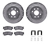 7312-21012 Drilled/Slotted Brake Rotor with 3000-Series Ceramic Brake Pads Kit & Hardware [Silver], 2001-2003 Kia/Hyundai/Genesi - image 1