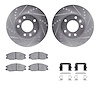 7312-21015 Drilled/Slotted Brake Rotor with 3000-Series Ceramic Brake Pads Kit & Hardware [Silver], 2003-2003 Kia/Hyundai/Genesi - image 1