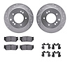 7312-21019 Drilled/Slotted Brake Rotor with 3000-Series Ceramic Brake Pads Kit & Hardware [Silver], 2003-2006 Kia/Hyundai/Genesi - image 1