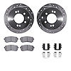 7312-21022 Drilled/Slotted Brake Rotor with 3000-Series Ceramic Brake Pads Kit & Hardware [Silver], 2010-2013 Kia/Hyundai/Genesi - image 1